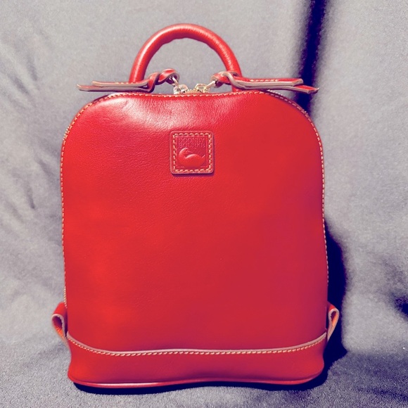 Red Florentine Small Zip Pod Backpack.